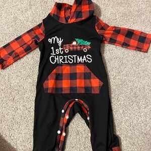 Plaid Christmas Kids One Piece my first Christmas 0-3 m